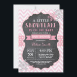 Winter Baby Shower Pink Snowflake Chalkboard Invitation<br><div class="desc">Winter Baby Shower invitation. Pink Snowflake. Chalkboard Background. Girl Baby Shower Invitation. Winter Holiday Baby Shower Invite. Pink and Grey Silver Snowflakes. White Background. For further customisation,  please click the "Customise it" button and use our design tool to modify this template.</div>