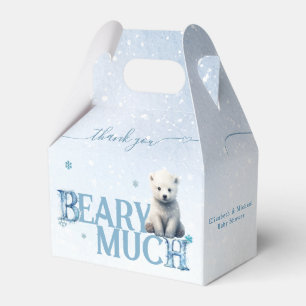 Winter Baby Shower Polar White Baby Bear Modern Favour Box
