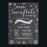 Winter Baby Shower Purple Snowflake Chalkboard Invitation<br><div class="desc">Winter Baby Shower invitation. Purple Snowflake. Girl Baby Shower Invitation. Winter Holiday Baby Shower Invite. Purple and White Snowflakes. Chalkboard Background. For further customisation,  please click the "Customise it" button and use our design tool to modify this template.</div>
