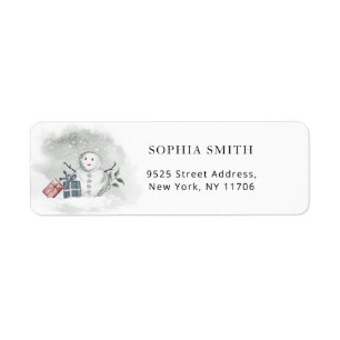Winter baby shower return address  label