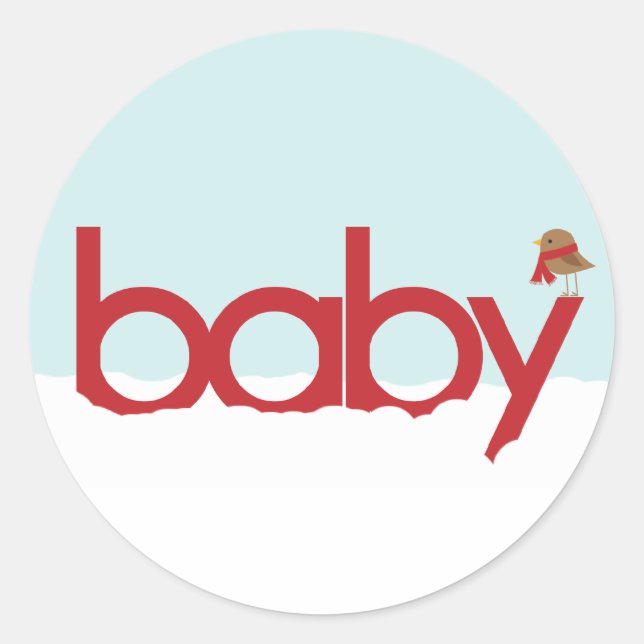 Winter Baby Shower Stickers (Front)