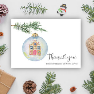 Winter baby shower thank you card