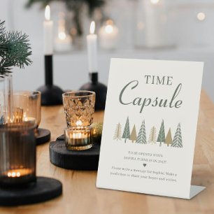 Winter Baby Shower Time Capsule Pedestal Sign