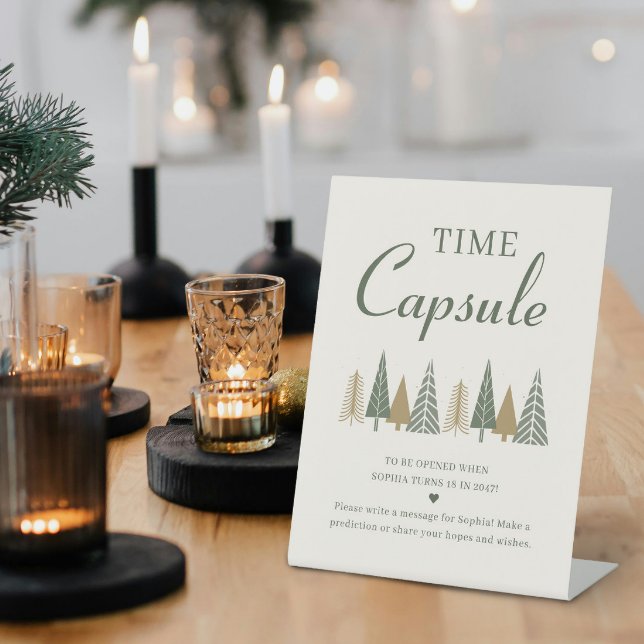 Winter Baby Shower Time Capsule Pedestal Sign (Creator Uploaded)