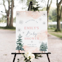Winter baby Shower Welcome Sign for baby Girl