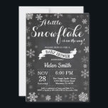 Winter Baby Shower White Snowflake Chalkboard Invitation<br><div class="desc">Winter Baby Shower invitation. White Snowflake. Boy or Girl Baby Shower Invitation. Winter Holiday Baby Shower Invite. White Snowflakes. Chalkboard Background. For further customisation,  please click the "Customise it" button and use our design tool to modify this template.</div>