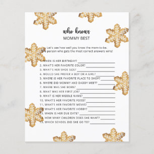 Winter baby shower, Who knows mummy best