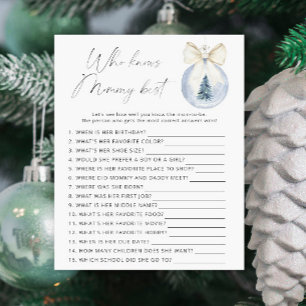 Winter baby shower Who knows mummy best