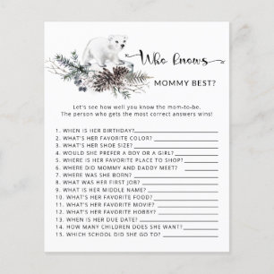Winter baby Shower Who knows mummy best game