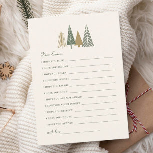 Winter Baby Shower Wishes For Baby Game Card
