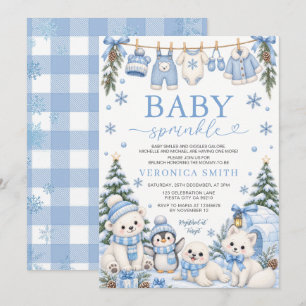 Winter Baby Sprinkle arctic animals Baby Shower Invitation