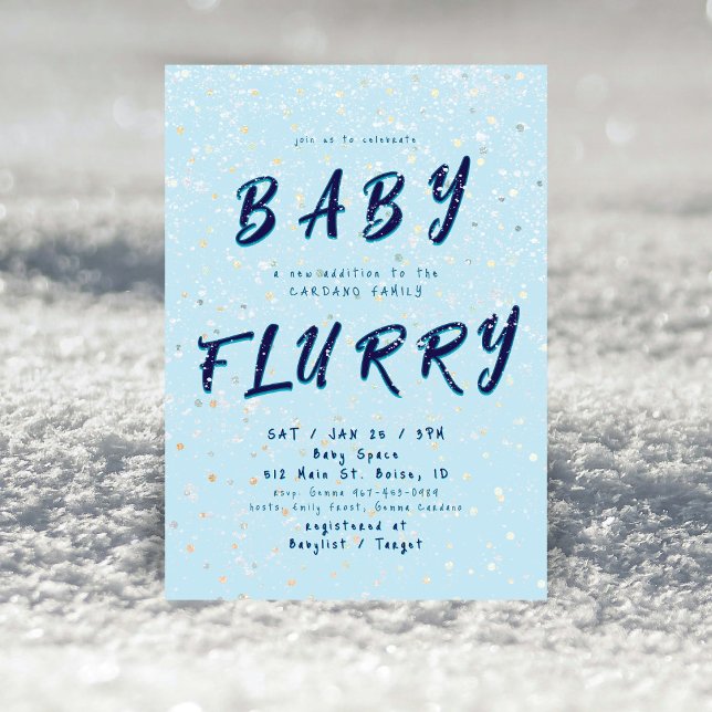 Winter Baby Sprinkle | Blue Snow Flurry Invitation (Creator Uploaded)
