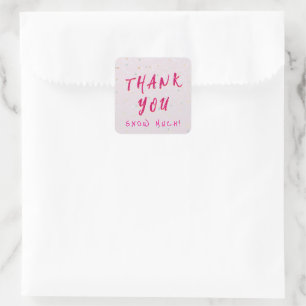 Winter Baby Sprinkle   Pink Snow Flurry  Square Sticker