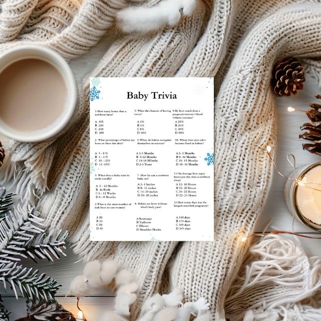Winter  baby trivia game baby shower game Card (Creator Uploaded)