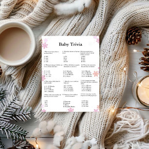 Winter baby trivia game baby shower game Card