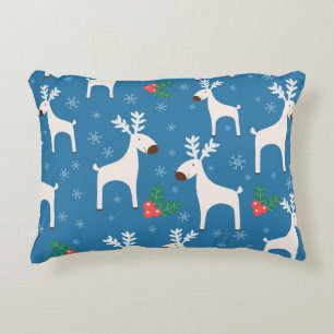 Winter background with deers ( seamless pattern)an decorative cushion