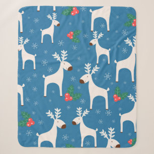 Winter background with deers ( seamless pattern)an sherpa blanket