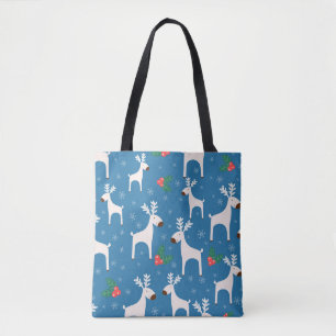 Winter background with deers ( seamless pattern)an tote bag