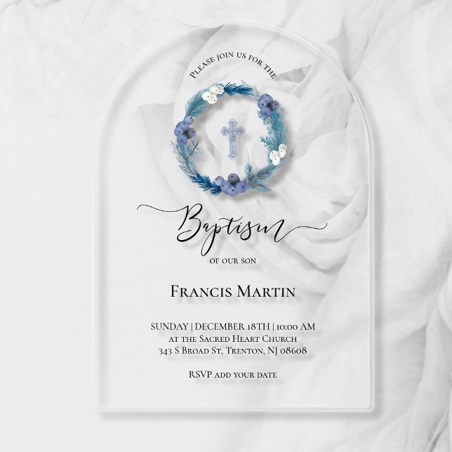 winter baptism acrylic invitations (Creator Uploaded)