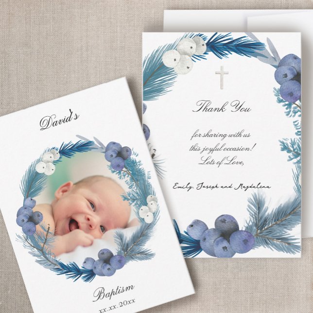 winter Baptism small thank you cards  (Creator Uploaded)