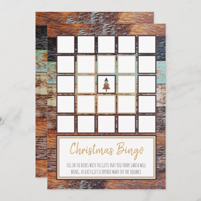 Winter Barn, Christmas Party Bingo Cards (Front/Back)