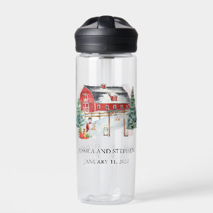  Winter Barn Christmas Wedding  Favour Gift  Water Bottle