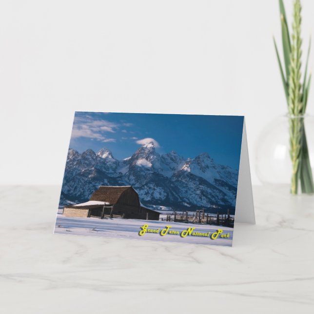 Winter Barn - Greetings Card (Front)