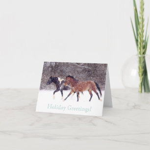 Winter Barn Horse Christmas Greeting Card