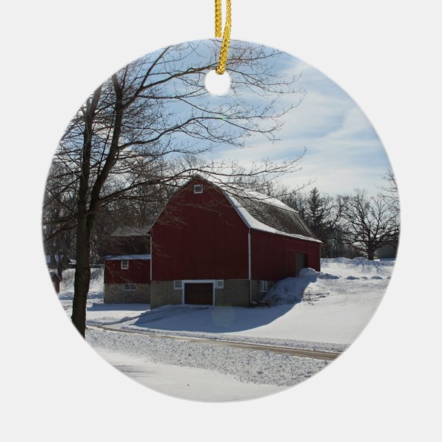 Winter Barn Ornament (Front)