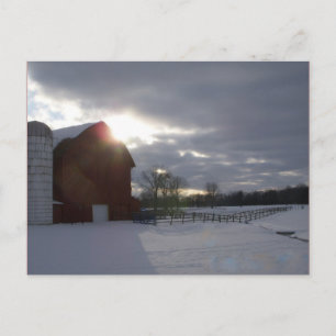 Winter Barn Postcard