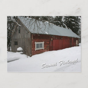 Winter Barn Postcard
