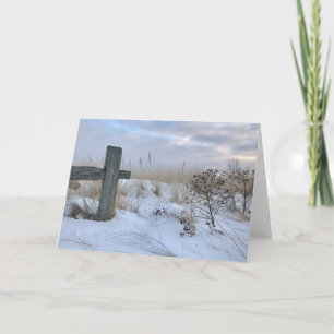 Winter Beach Landscape Blank Greeting Card