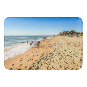 Winter Beach Scene Bath Mat