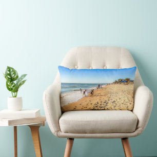 Winter Beach Scene  Lumbar Cushion