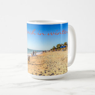 Winter Beach Scene Mug