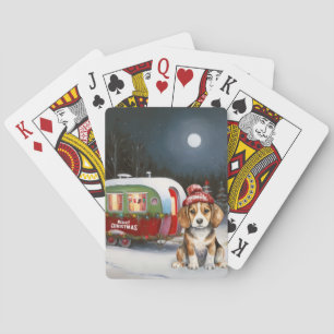 Winter Beagle Caravan Christmas Adventure Playing Cards