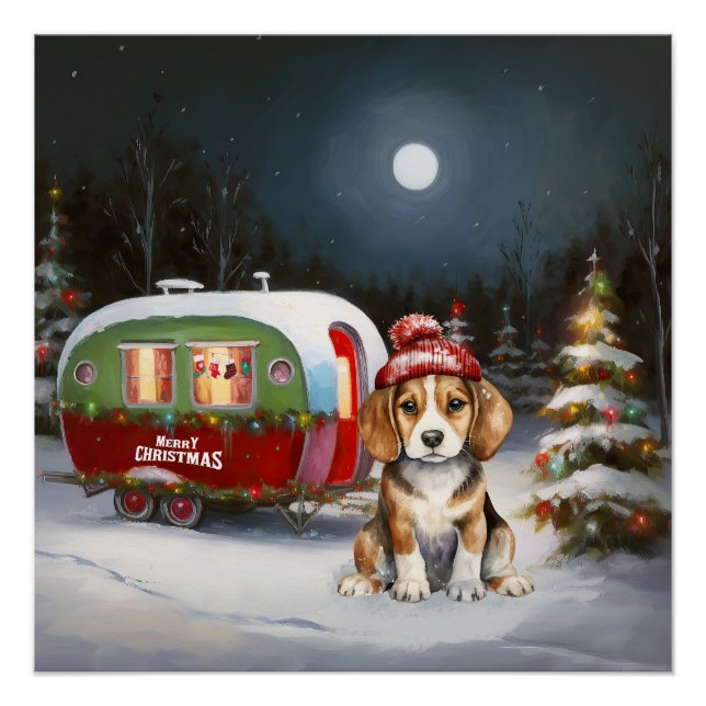 Winter Beagle Caravan Christmas Adventure  Poster (Front)