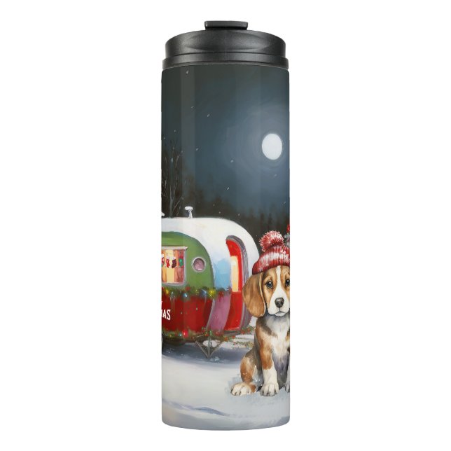 Winter Beagle Caravan Christmas Adventure  Thermal Tumbler (Front)
