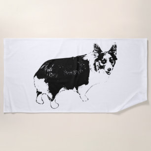 Winter-Beam Corgi Smile Beach Towel