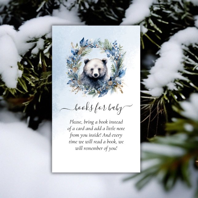 Winter Bear Baby Shower Books for Baby Enclosure Card (Winter Bear Baby Shower Books for Baby Enclosure Card)