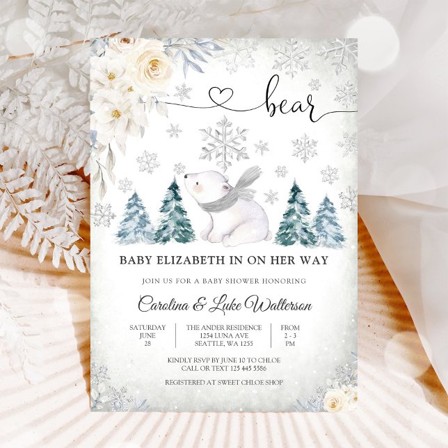 Winter Bear Baby Shower Invitation (Creator Uploaded)