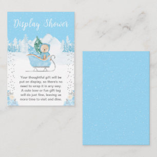 Winter Bear Blue Sleigh Display Shower Enclosure Card