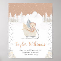 Winter Bear Brown Sleigh Birth Statistics