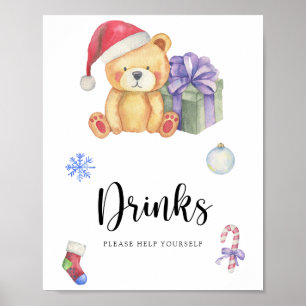 Winter bear - Drinks help yourself Poster