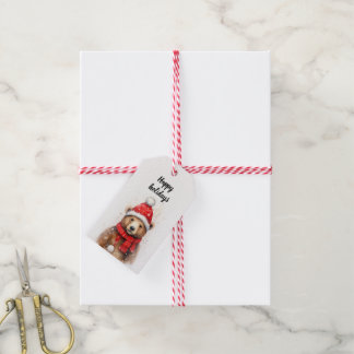 Winter Bear in a Cosy Red Hat  Gift Tags