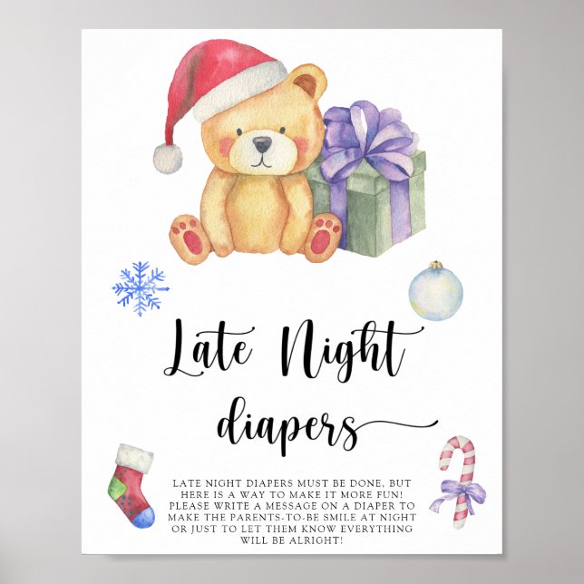 Winter bear \ Late night diapers game  Poster (Front)