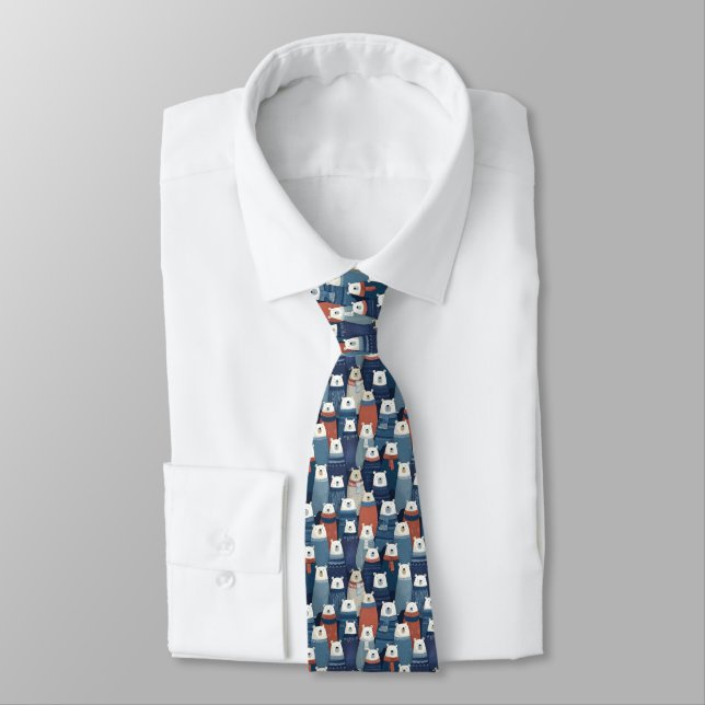 Winter Bear Neck Tie (Tied)
