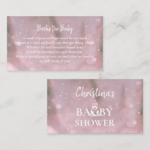 Winter Bear Pink Baby Shower Books Request Enclosure Card