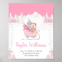 Winter Bear Pink Sleigh Birth Statistics