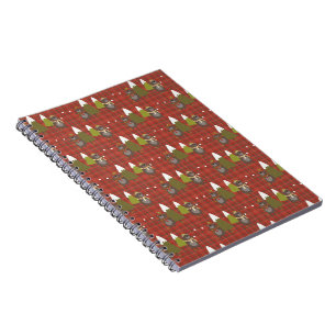 Winter Bear White Christmas Red Buffalo Plaid  Notebook
